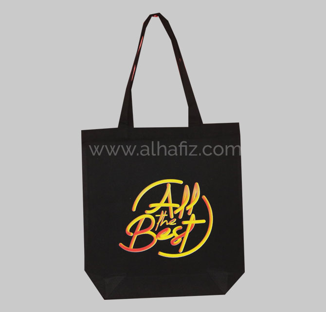 Black Tote Bag DTF Printing