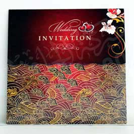  Wedding Invitation Card - Maroon Floral
