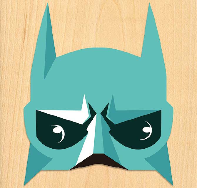 قزحي الألوان الرقمية المطبوعة قناع - باتمان الأزرق