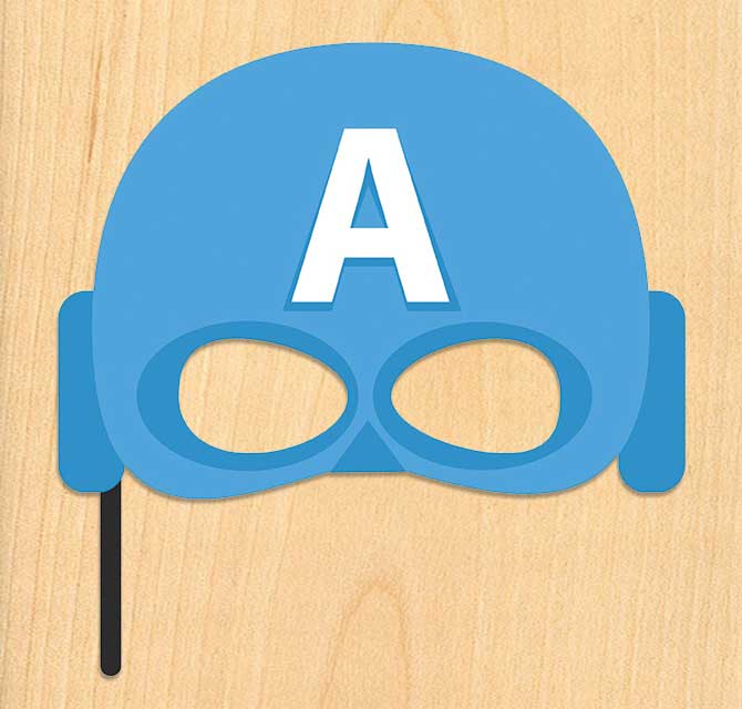 قزحي الألوان الرقمية المطبوعة قناع - كابتن أمريكا