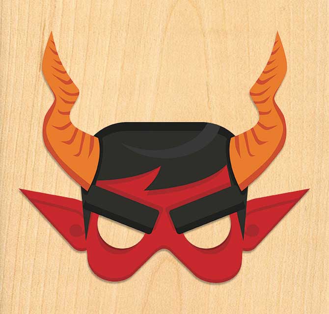 قزحي الألوان الرقمية المطبوعة قناع - يجرؤ الشيطان