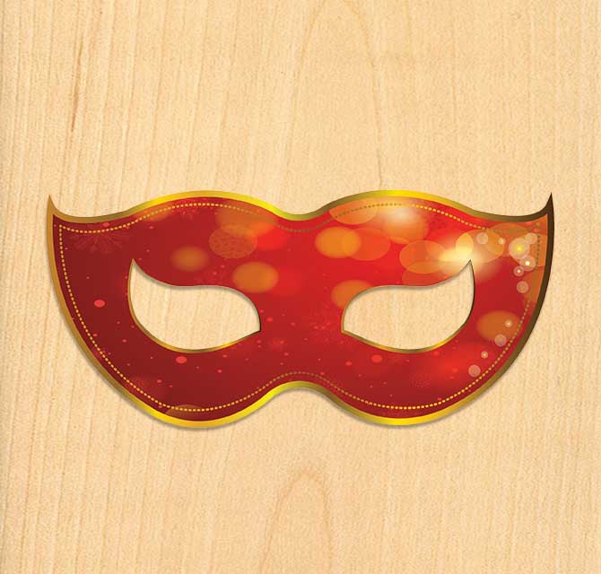 قزحي الألوان الرقمية المطبوعة قناع - يتوهم البرتقالي