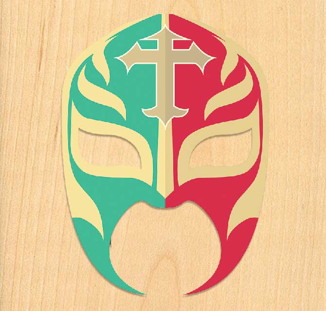 قزحي الألوان الرقمية المطبوعة قناع - المصارع