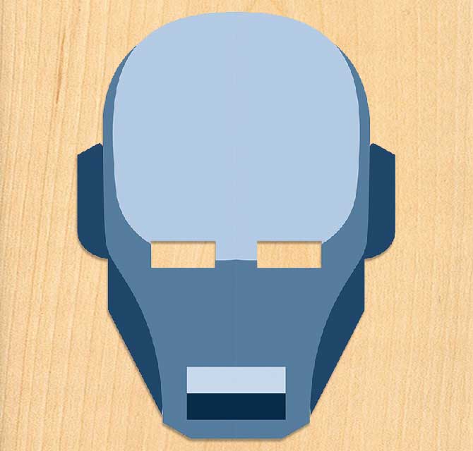 قزحي الألوان الرقمية المطبوعة قناع - الأزرق