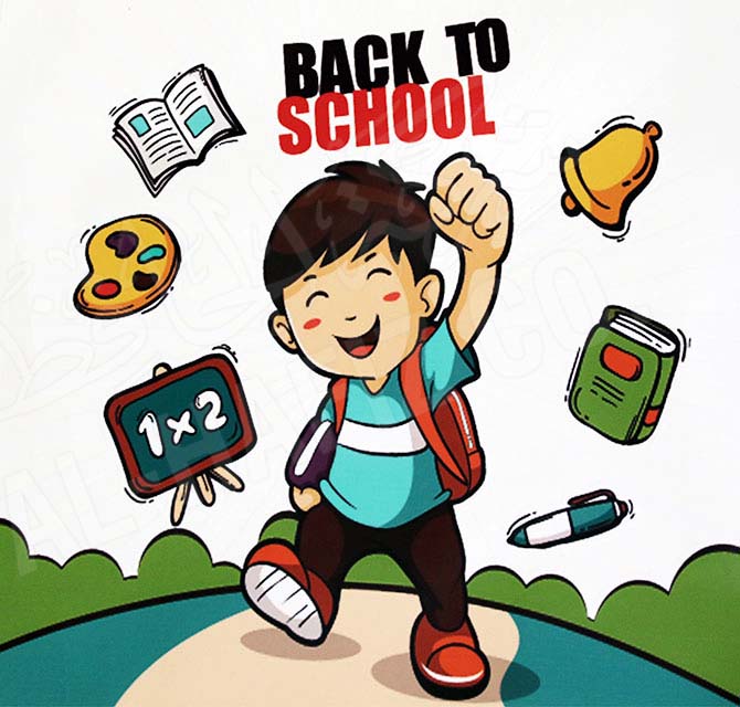 تنقش العودة إلى خلفيات المدرسة