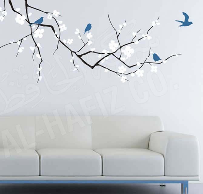 طباعة ورق حائط ــ طيور على شجرة
