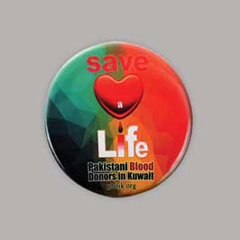 Heat Printed Metal Badge - Save a Life