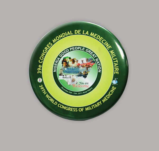  Heat Printed Metal Badge - Round