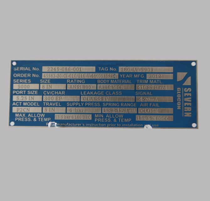  Metallic Industrial Name Plate 