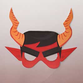 Printed & Die-Cut Paper Mask - Devil