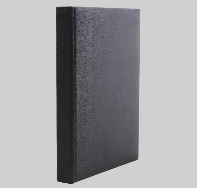 Custom Leather Diary and Daily Planner - Aticus Leatherette - Black