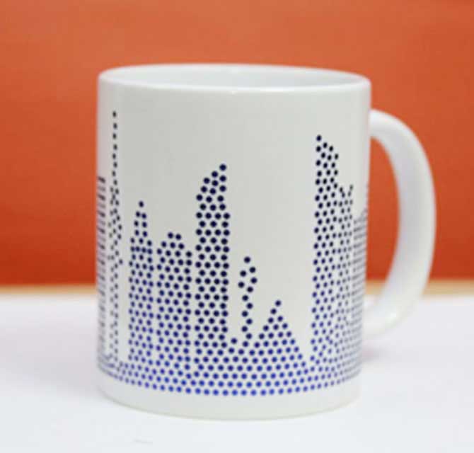 Spangle Mugs - Blue(Kuwait Skyline)