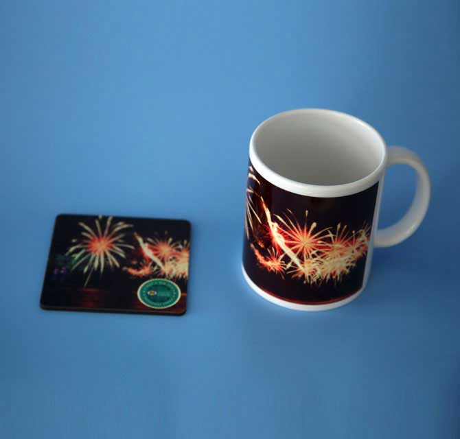 Mug & Tea Coaster - Fireworks