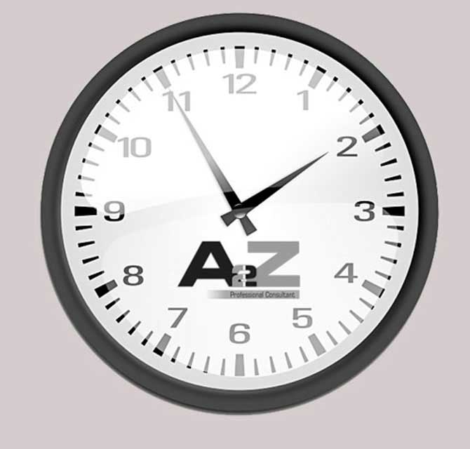 Wall Clock Printing - Black & White 