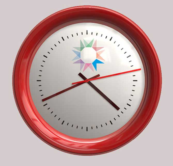 Wall Clock Printing - Logo (Red)