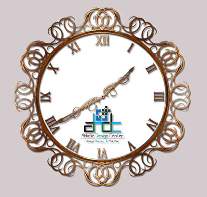 طباعة ساعة حــائــط ـ  شعار ملون ( فاخر )