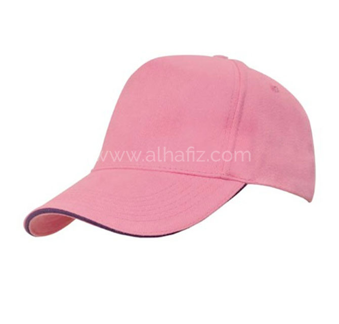 Hans Larsen Cotton Cap-Pink/Purple Sandwich