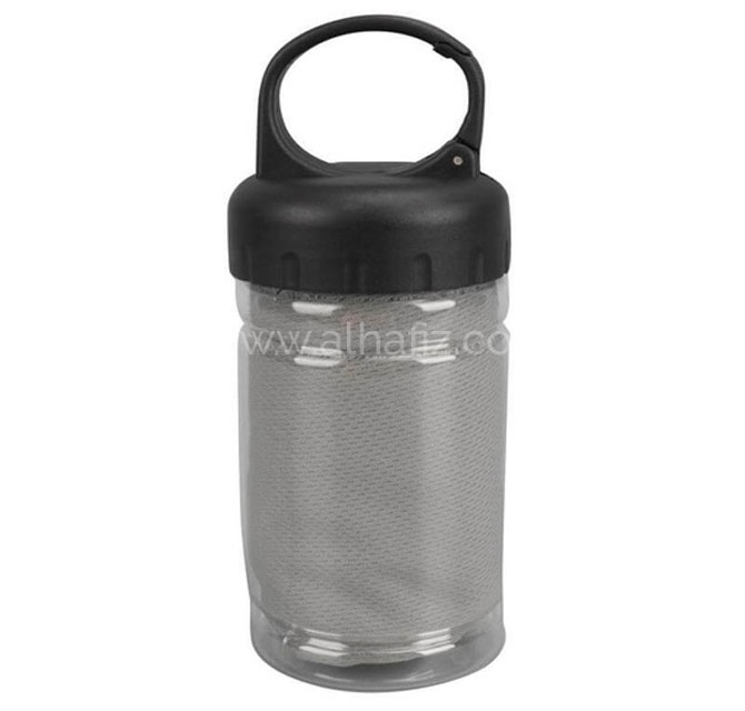 RPET Microfiber Cooling Towel in Carry Bottle