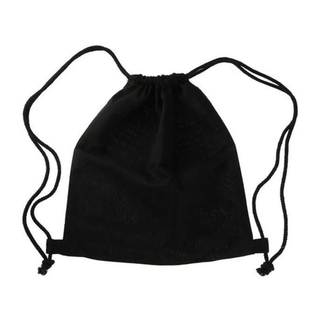 RINGE - Cotton Drawstring Bag - Black