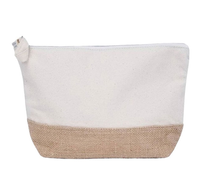 ASSENS - GRS-certified Recycled Cotton-Jute Zipper Pouch - Natural