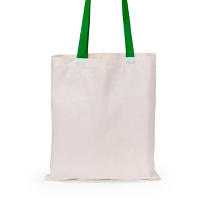 Cotton Shopping Bag - Green Handle