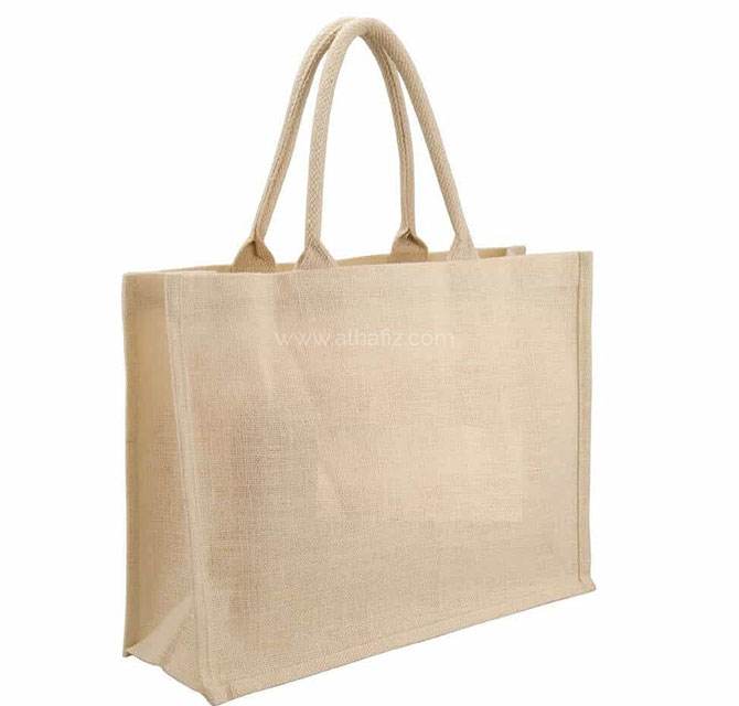 Eco-neutral Jute Shopping Bag - Horizontal - White