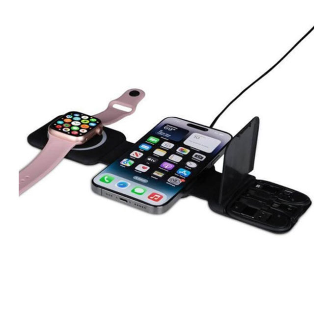 BOLERO - memorii 2 in 1 Wireless Charger with Multi Cable Set - Black
