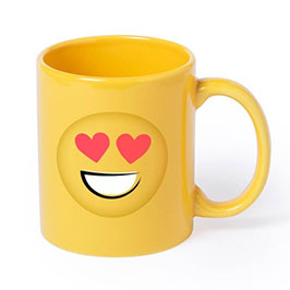 370ml Ceramic Mug With Fun Emoji Designs - Heart