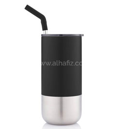 Borculo - Change Collection Insulated Tumbler With Reusable Straw - Black