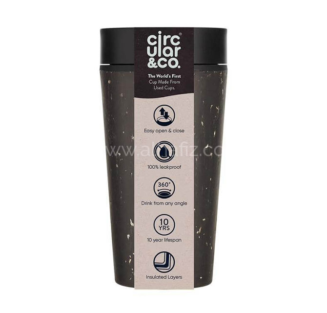 Circular Cup 12oz Black & Cosmic Black