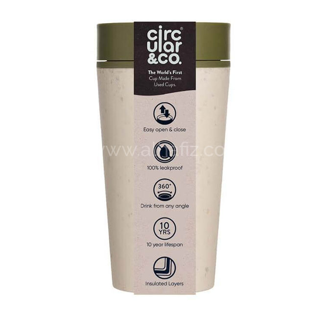 Circular Cup 12oz Cream & Honest Green