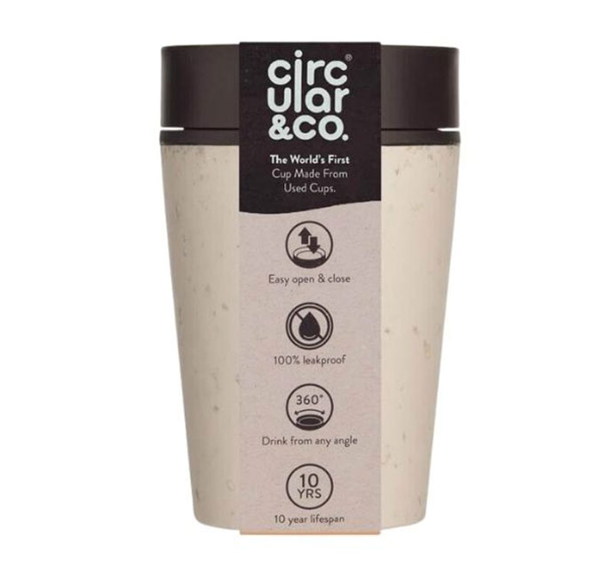 Circular Cup 8oz Cream & Cosmic Black