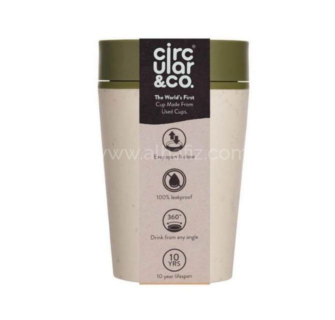 Circular Cup 8oz Cream & Honest Green