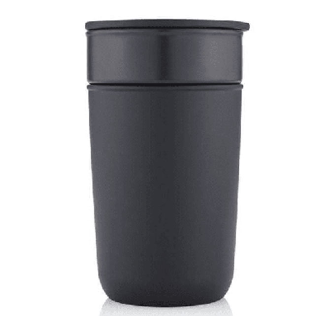 SAVONA - Hans Larsen Premium Ceramic Tumbler With Recycled Protective Sleeve - Black