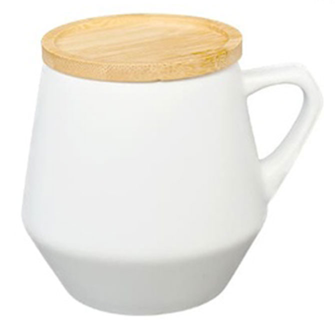 SEVILLA - eco-neutral Ceramic Mug with Bamboo Lid - White
