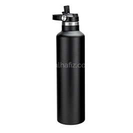 Cervo - Hans Larsen Vacuum Stainless Steel Bottle With Sports Lid - 1l - Black