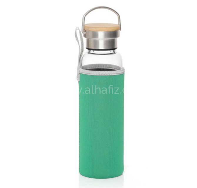 FLOHA - Hans Larsen Borosilicate Glass Bottle with Neo Sleeve - Green