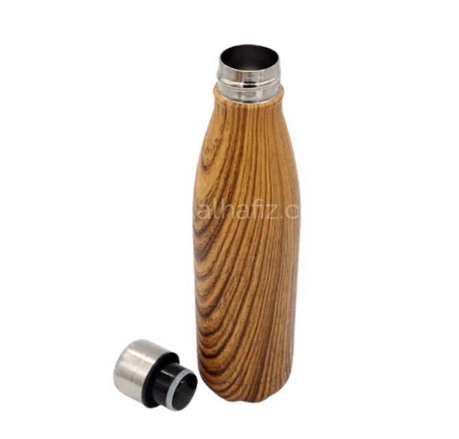 GEYER - Hans Larsen Stainless Steel Water Bottle with Wood Print - Brown