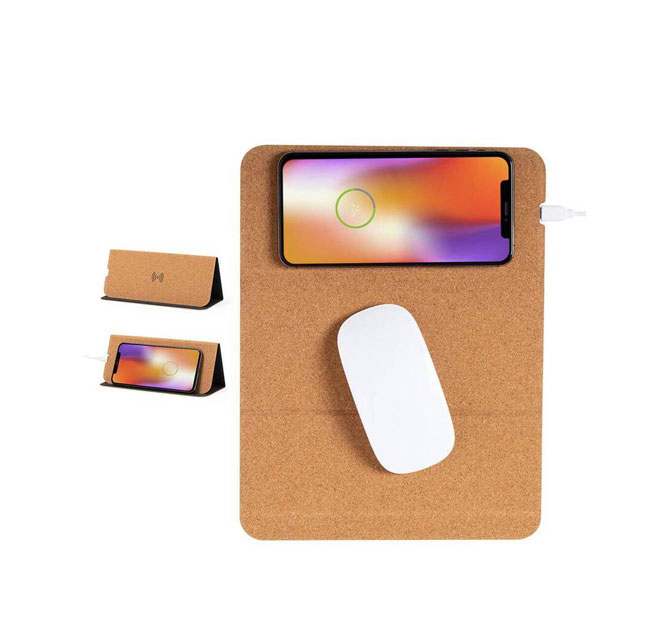 DEBNO - Giftology Cork Mouse Pad with 15W Wireless Charger