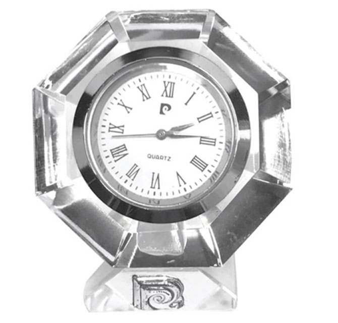 Tuiler - Crystal Hexagon Desk Clock by Pierre Cardin - Small