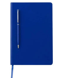 Campina - Giftology A5 Hard Cover Notebook With Metal Pen - Blue