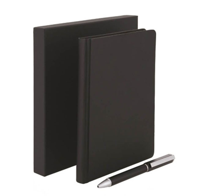 TOMAR - SANTHOME Set Of PU Thermo Notebook And Pen - Black