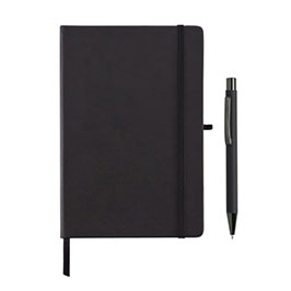 Borna - Giftology A5 Hard Cover Notebook And Pen Set - Black