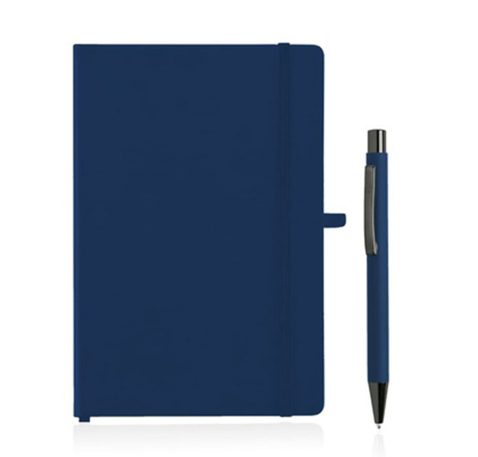 BORNA - Giftology A5 Hard Cover Notebook and Pen Set - Navy