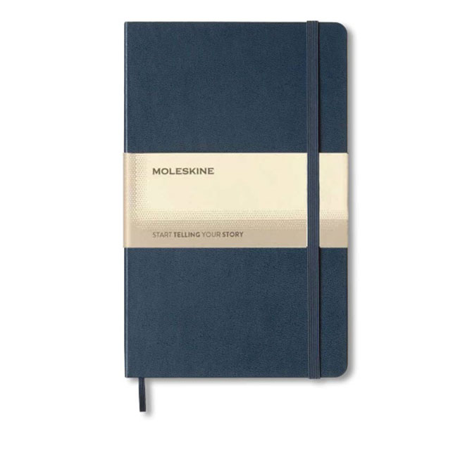 Moleskine Classic Large Ruled Hard Cover Notebook - Sapphire Blue