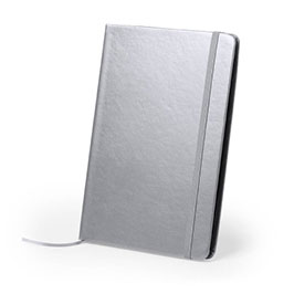 Pu A5 Notepad In Metallic Silver Color