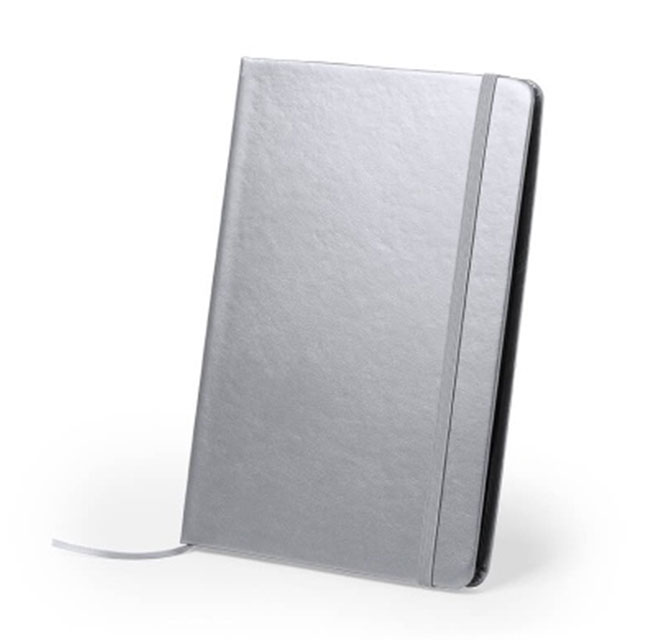 PU A5 Notepad In Metallic Silver Color