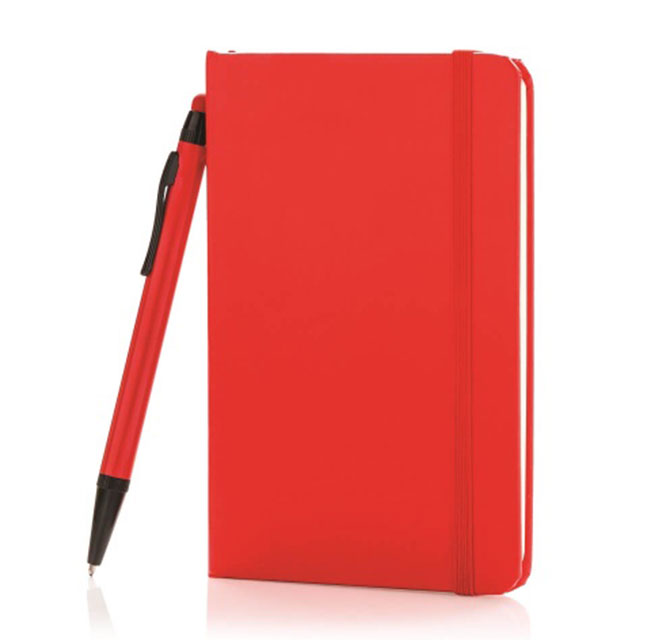 XD A6 Hard Cover Notebook With Stylus Pen - Red