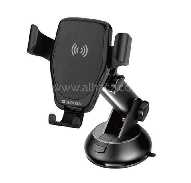 SKROSS Car Phone Holder & Wireless Charger - Black