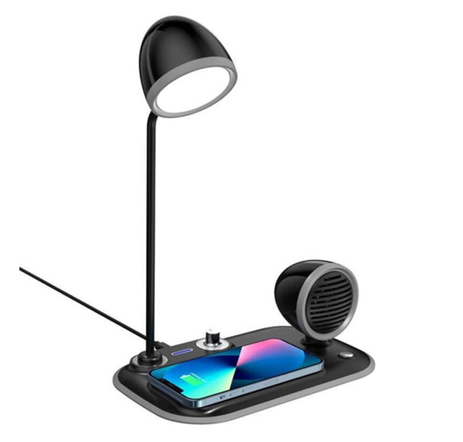 VEERE - memorii 3 in 1 Wireless Charger Lamp with Speaker - Black